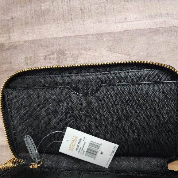 Michael Kors Jet Set Travel Large Pebbled Leather Wristlet NWT - Picture 7 of 9